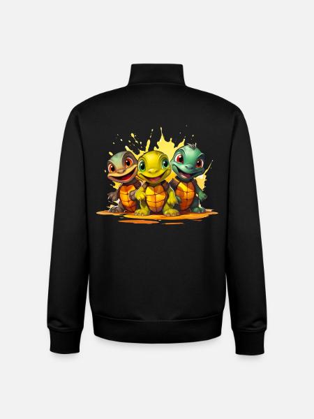 Baby turtles squad - Unisex Organic Zip Sweatshirt by Stanley/Stella - black