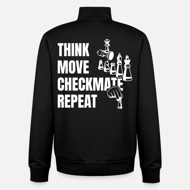 Denke Spiele Schachmatt Nächster - Unisex Organic Zip Sweatshirt von Stanley/Stella - Schwarz