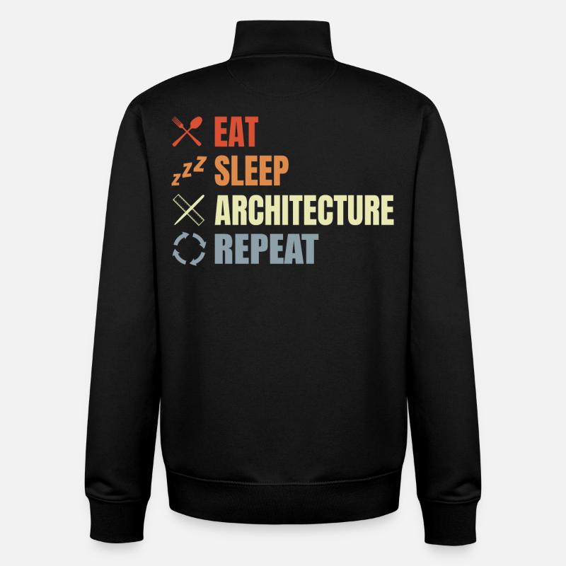 Eat Sleep Architecture Repeat - Unisex Organic Zip Sweatshirt von Stanley/Stella - Schwarz