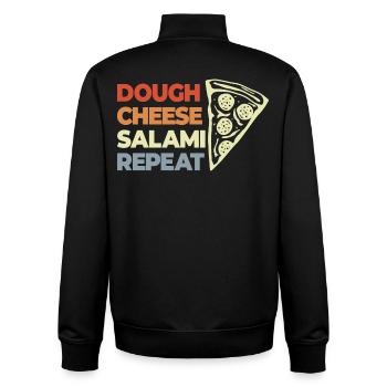 Lustiger Pizza Spruch - Unisex Organic Zip Sweatshirt von Stanley/Stella - Schwarz - Hinten - AI Model Male 185 light (185cm)