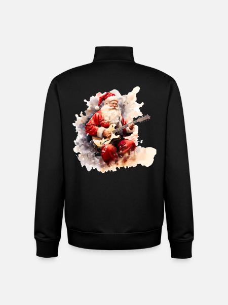 Aquarelle avec guitare - Sweat zippé unisexe en coton bio Stanley/Stella - noir