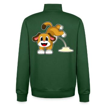 Dog Toilet - Unisex Organic Zip Sweatshirt by Stanley/Stella - bottle green - Back - AI Model Male 185 dark (185cm)