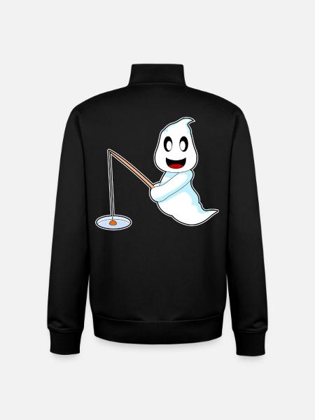 Geist Halloween Angeln - Unisex Organic Zip Sweatshirt von Stanley/Stella - Schwarz