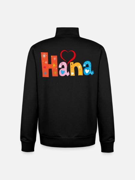 Personalized Hana Name - Unisex Organic Zip Sweatshirt by Stanley/Stella - black