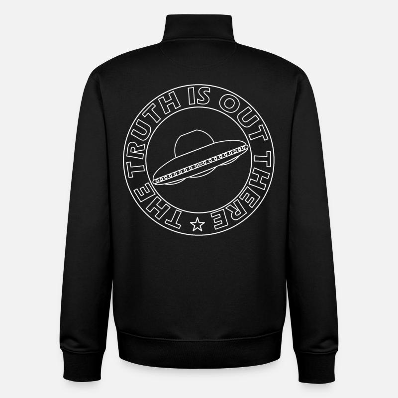 LA VÉRITÉ EST LÀ-BAS, OVNI - Sweat zippé unisexe en coton bio Stanley/Stella - noir