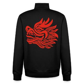 Chinesischer Drachenkopf (Rot) - Unisex Organic Zip Sweatshirt von Stanley/Stella - Schwarz - Hinten - AI Model Male 185 light (185cm)