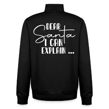 Dear Santa I Can Explain - Unisex Organic Zip Sweatshirt von Stanley/Stella - Schwarz - Hinten - AI Model Male 185 light (185cm)