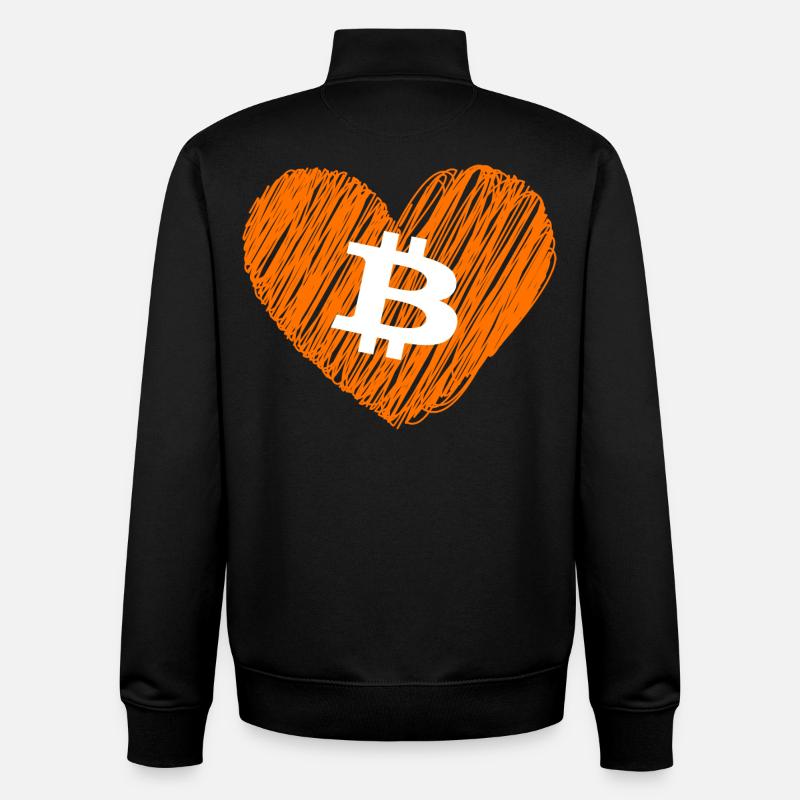 Bitcoin Crypto Cryptocurrency Splash - Unisex Organic Zip Sweatshirt by Stanley/Stella - black