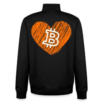 Bitcoin Crypto Cryptocurrency Splash - Unisex Organic Zip Sweatshirt by Stanley/Stella - black - Back - AI Model Male 185 light (185cm)