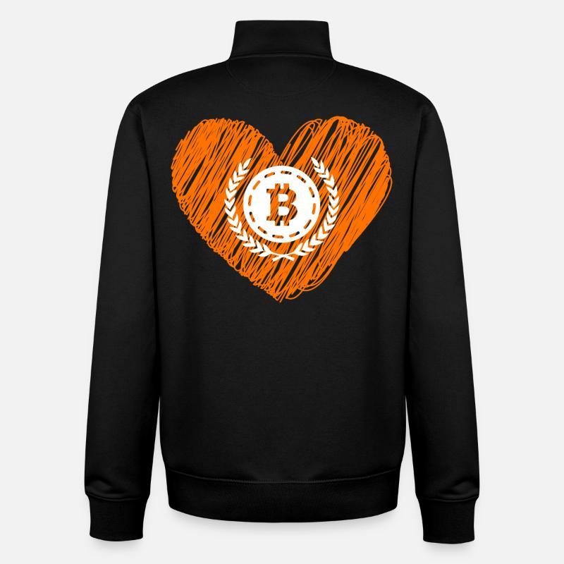 Bitcoin Crypto Cryptocurrency Splash - Sweat zippé unisexe en coton bio Stanley/Stella - noir