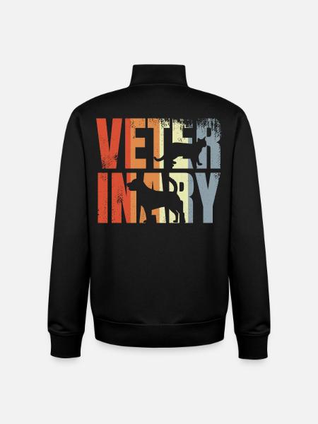 Retro Veterinary - Unisex Organic Zip Sweatshirt by Stanley/Stella - black