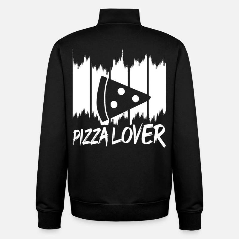 Funny Pizza Lover - Unisex Organic Zip Sweatshirt by Stanley/Stella - black