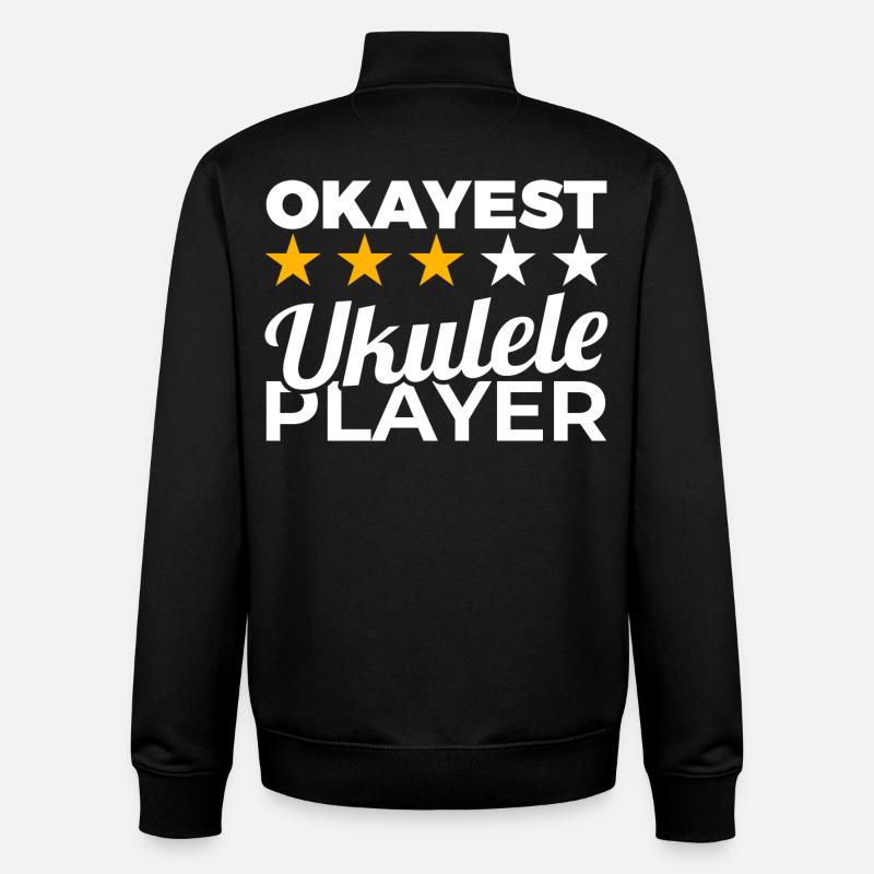 Joueur de ukulélé Okayest - Sweat zippé unisexe en coton bio Stanley/Stella - noir