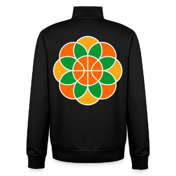 Mandala de fleur de basket-ball - Sweat zippé unisexe en coton bio Stanley/Stella - noir - Dos - AI Model Male 185 light (185cm)
