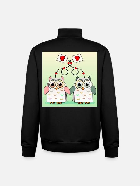 Owl Tea - Unisex Organic Zip Sweatshirt by Stanley/Stella - black