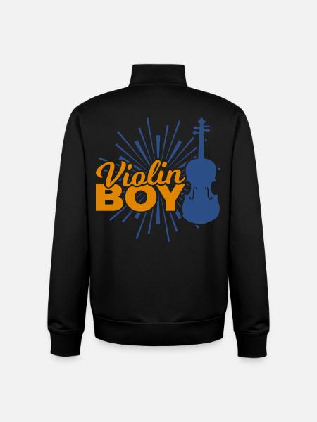 Violons Garçon - Sweat zippé unisexe en coton bio Stanley/Stella - noir