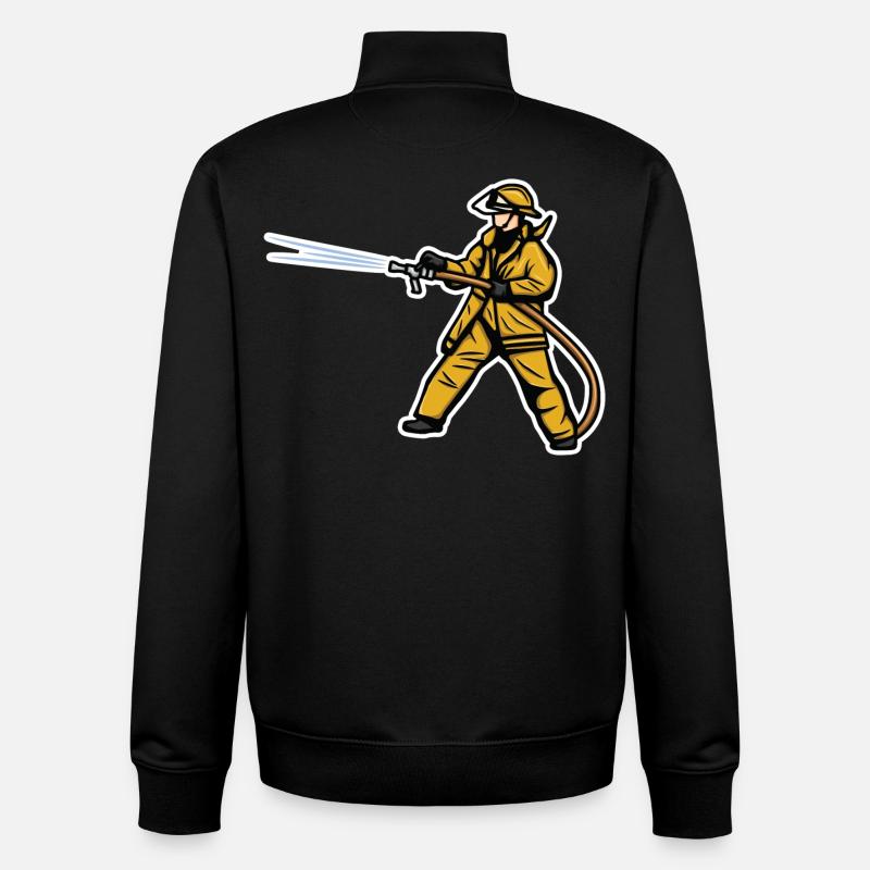 Garçon pompier - Sweat zippé unisexe en coton bio Stanley/Stella - noir