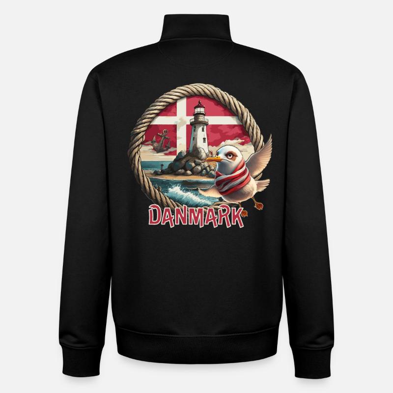 Danmark - Dänemark - Denmark - Unisex Organic Zip Sweatshirt von Stanley/Stella - Schwarz