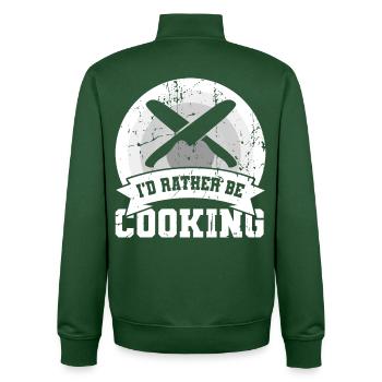 Je préfère cuisiner - Sweat zippé unisexe en coton bio Stanley/Stella - vert bouteille - Dos - AI Model Male 185 dark (185cm)