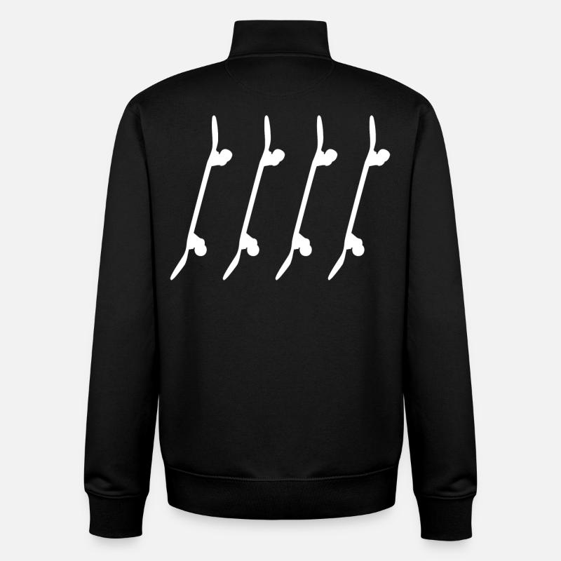 Croquis de planches à roulettes - Sweat zippé unisexe en coton bio Stanley/Stella - noir