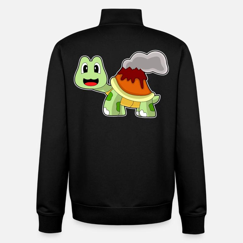 Turtle Volcano - Unisex Organic Zip Sweatshirt by Stanley/Stella - black
