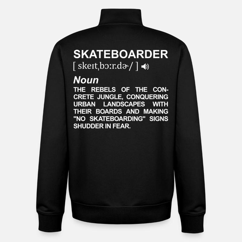 Skateboarder Definition - Unisex Organic Zip Sweatshirt von Stanley/Stella - Schwarz
