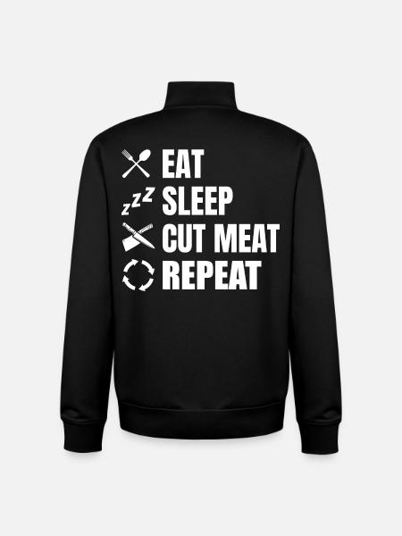 Eat, sleep, butchers, repeat - Unisex Organic Zip Sweatshirt by Stanley/Stella - black