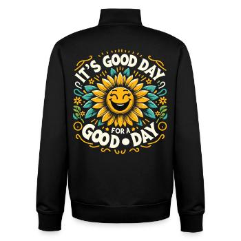 C’est une bonne journée pour une bonne journée tournesol - Sweat zippé unisexe en coton bio Stanley/Stella - noir - Dos - AI Model Male 185 light (185cm)