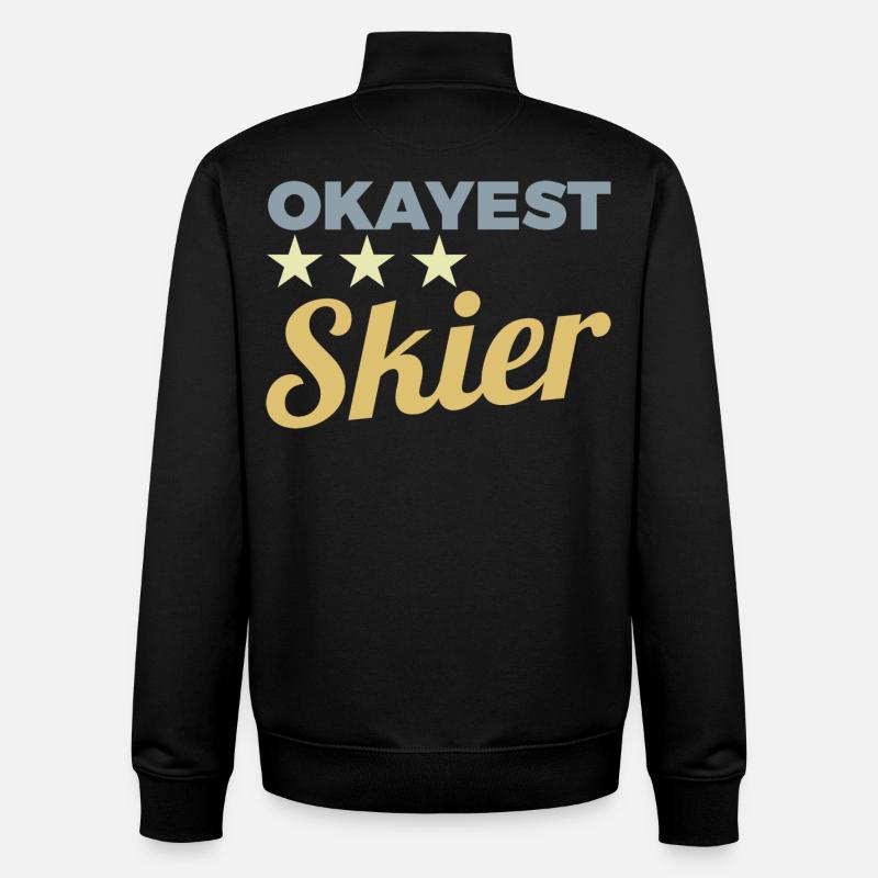 Average skier - Unisex Organic Zip Sweatshirt by Stanley/Stella - black