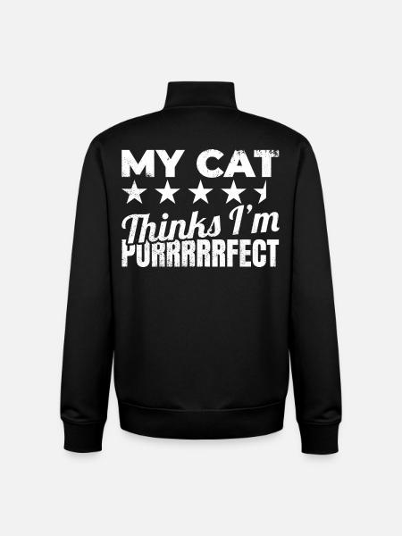 Mon chat me trouve ronronnant - Sweat zippé unisexe en coton bio Stanley/Stella - noir