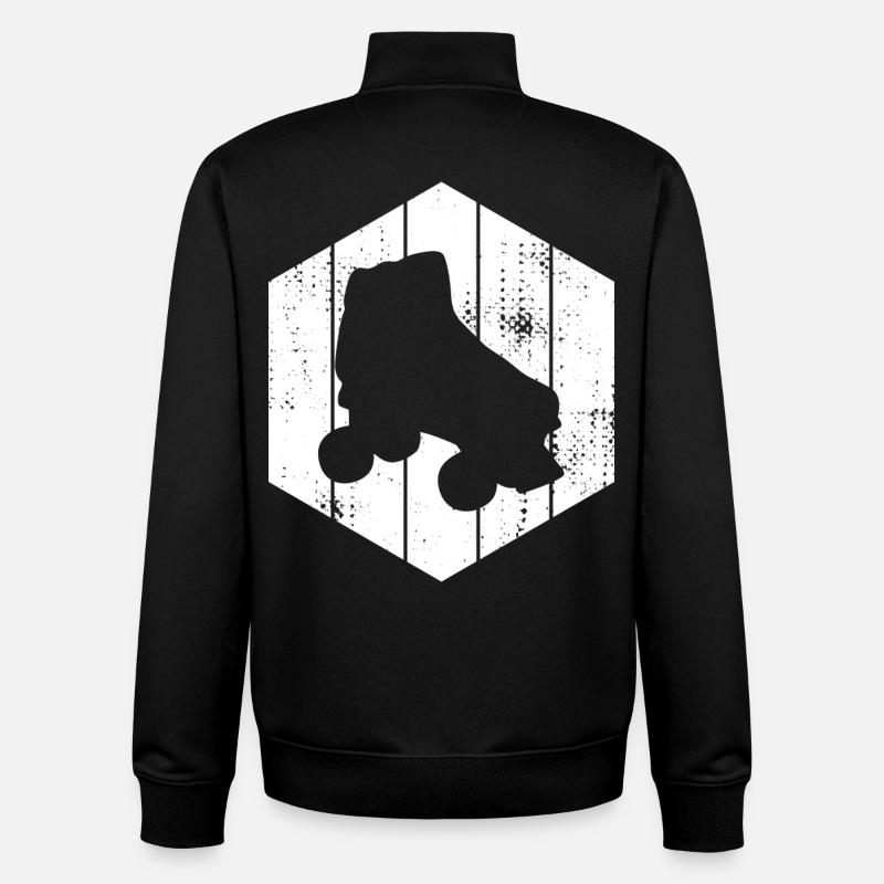 Roller Skates Sketch - Unisex Organic Zip Sweatshirt by Stanley/Stella - black