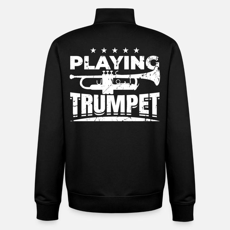 Trompete spielen - Unisex Organic Zip Sweatshirt von Stanley/Stella - Schwarz