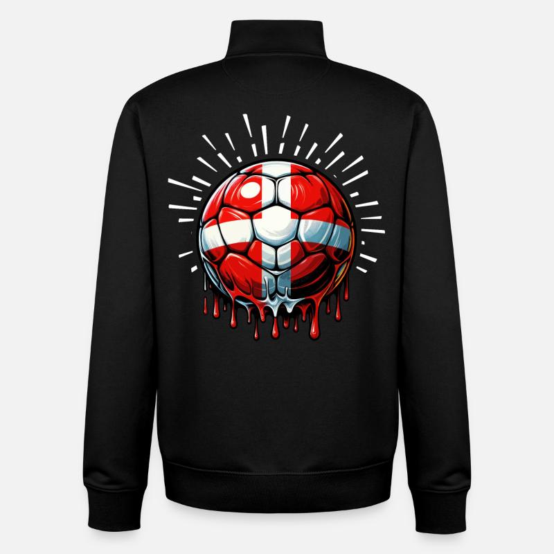 EM 2024 Dänemark Fan-Shirt - Unisex Organic Zip Sweatshirt von Stanley/Stella - Schwarz
