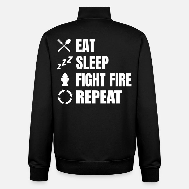Horaire des pompiers - Sweat zippé unisexe en coton bio Stanley/Stella - noir