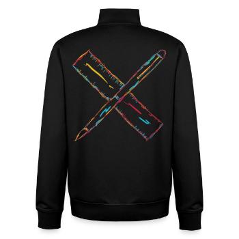 Zeichnen mit Stift und Lineal - Unisex Organic Zip Sweatshirt von Stanley/Stella - Schwarz - Hinten - AI Model Male 185 light (185cm)