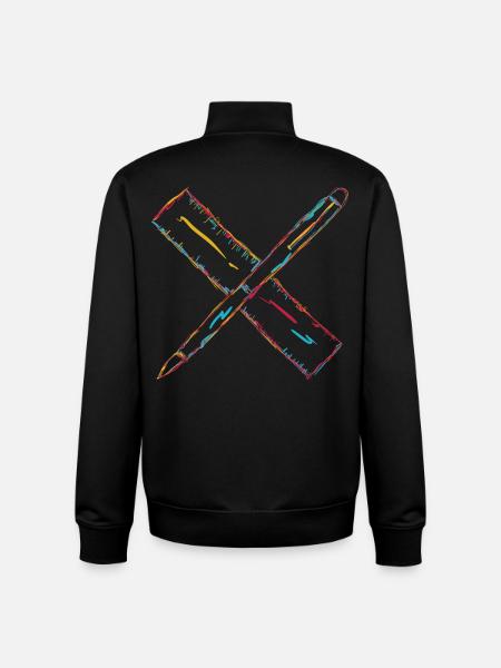 Drawing with pen and ruler - Unisex Organic Zip Sweatshirt by Stanley/Stella - black