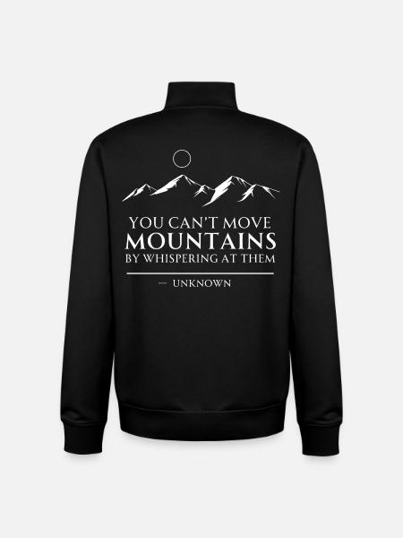 Motivational Quote Move Mountains - Unisex Organic Zip Sweatshirt by Stanley/Stella - black