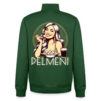 Pelmeni Yummy Gift - Unisex Organic Zip Sweatshirt by Stanley/Stella - bottle green - Back - AI Model Male 185 dark (185cm)