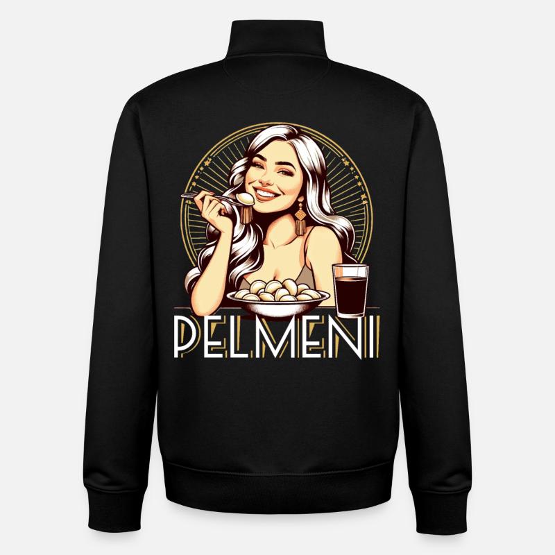 Pelmeni lecker Geschenk - Unisex Organic Zip Sweatshirt von Stanley/Stella - Schwarz