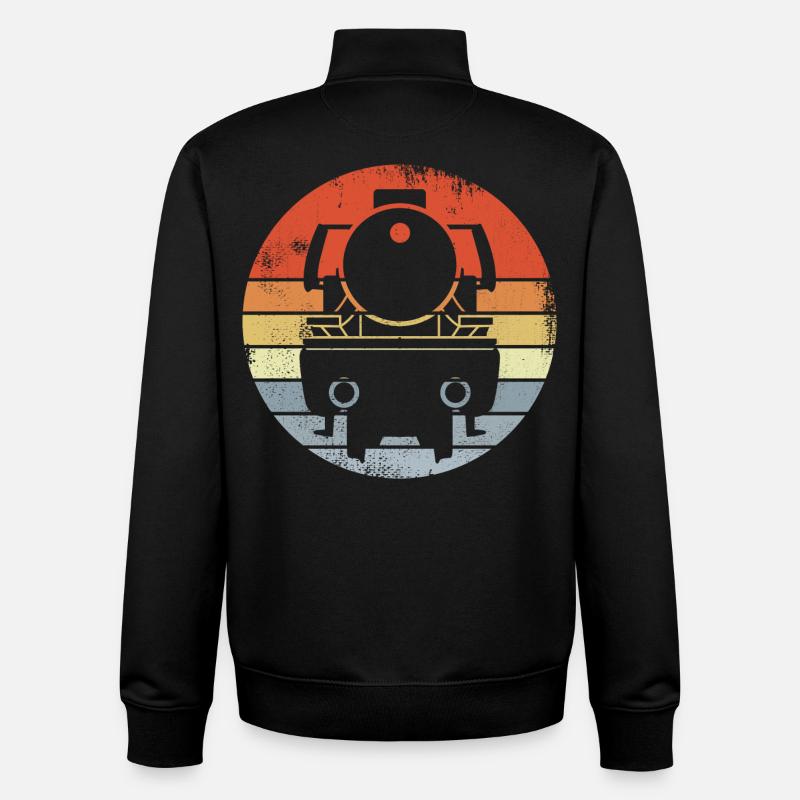 Locomotive d’époque - Sweat zippé unisexe en coton bio Stanley/Stella - noir