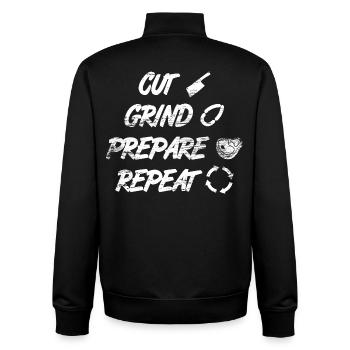 Schneiden Schleifen Vorbereiten - Unisex Organic Zip Sweatshirt von Stanley/Stella - Schwarz - Hinten - AI Model Male 185 light (185cm)