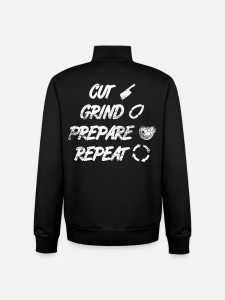 Cutting, grinding, preparing - Unisex Organic Zip Sweatshirt by Stanley/Stella - black