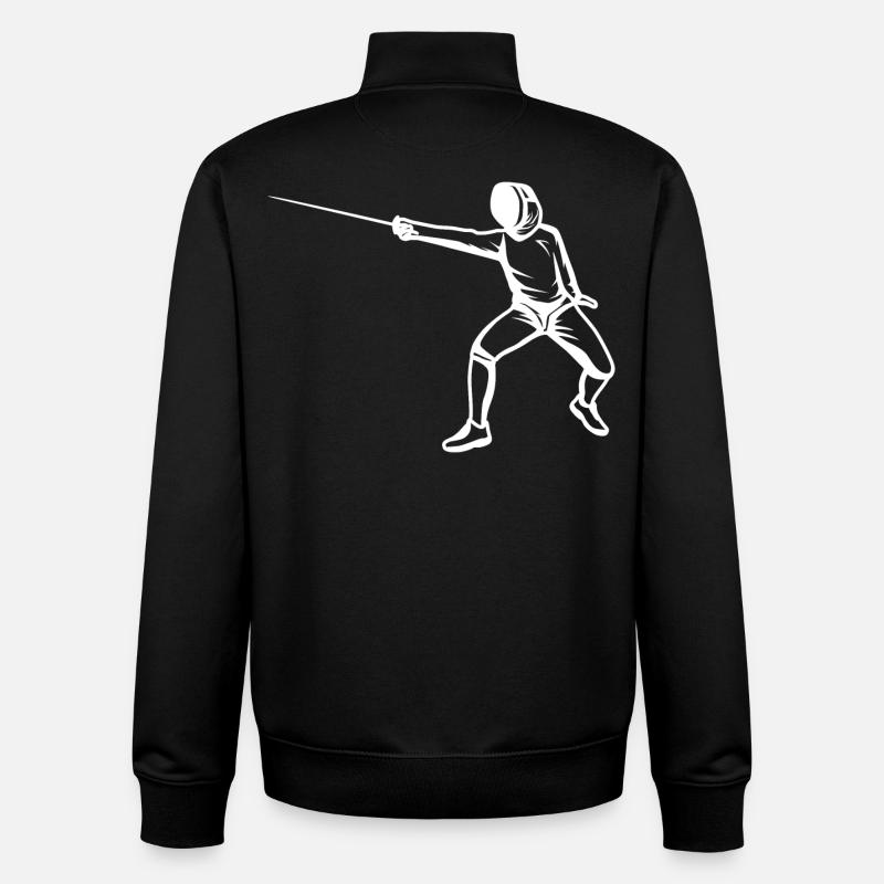 Fechter Skizze - Unisex Organic Zip Sweatshirt von Stanley/Stella - Schwarz