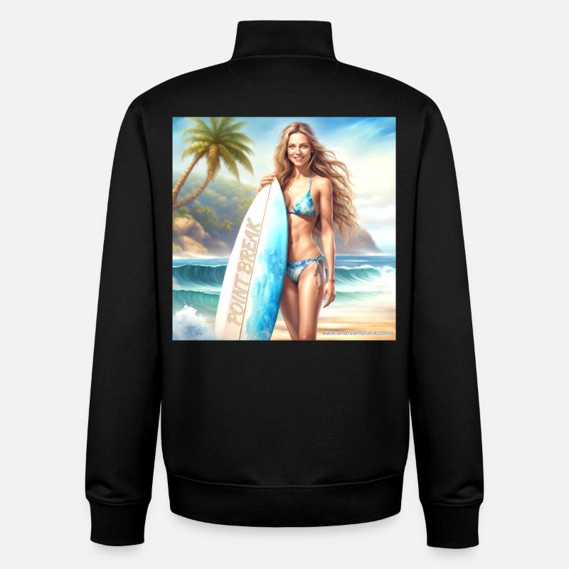 Mädchen Action Surf 2 - Unisex Organic Zip Sweatshirt von Stanley/Stella - Schwarz