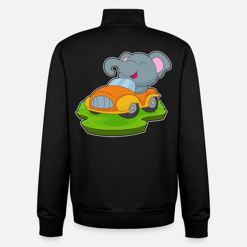 Voiture d’éléphant - Sweat zippé unisexe en coton bio Stanley/Stella - noir