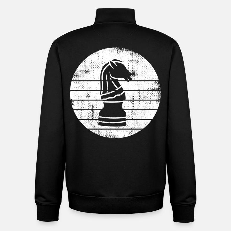 Croquis de chevalier d’échecs - Sweat zippé unisexe en coton bio Stanley/Stella - noir