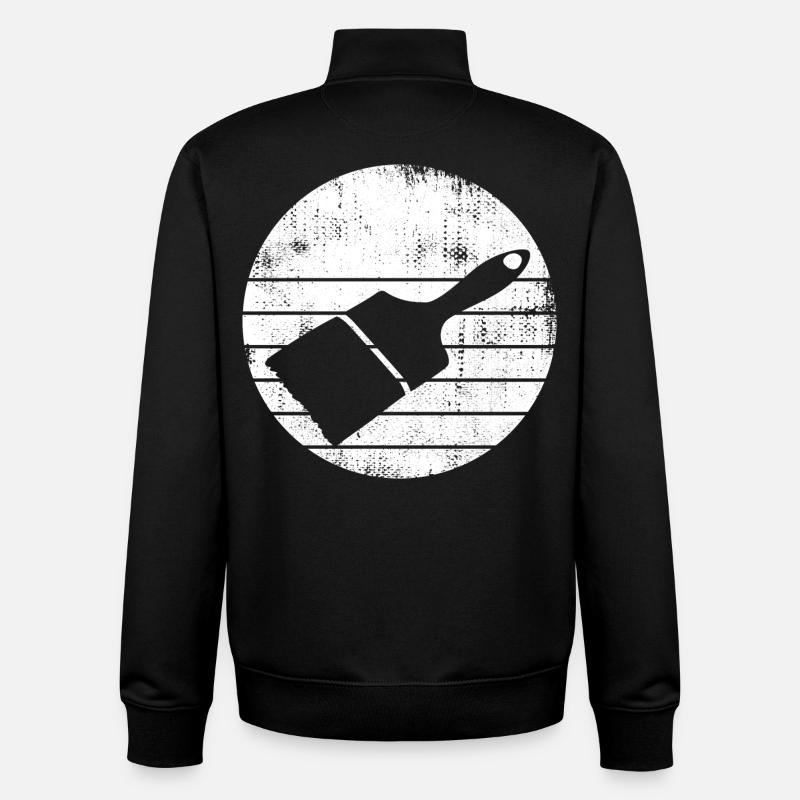 Painter Brush Drawing - Unisex Organic Zip Sweatshirt by Stanley/Stella - black