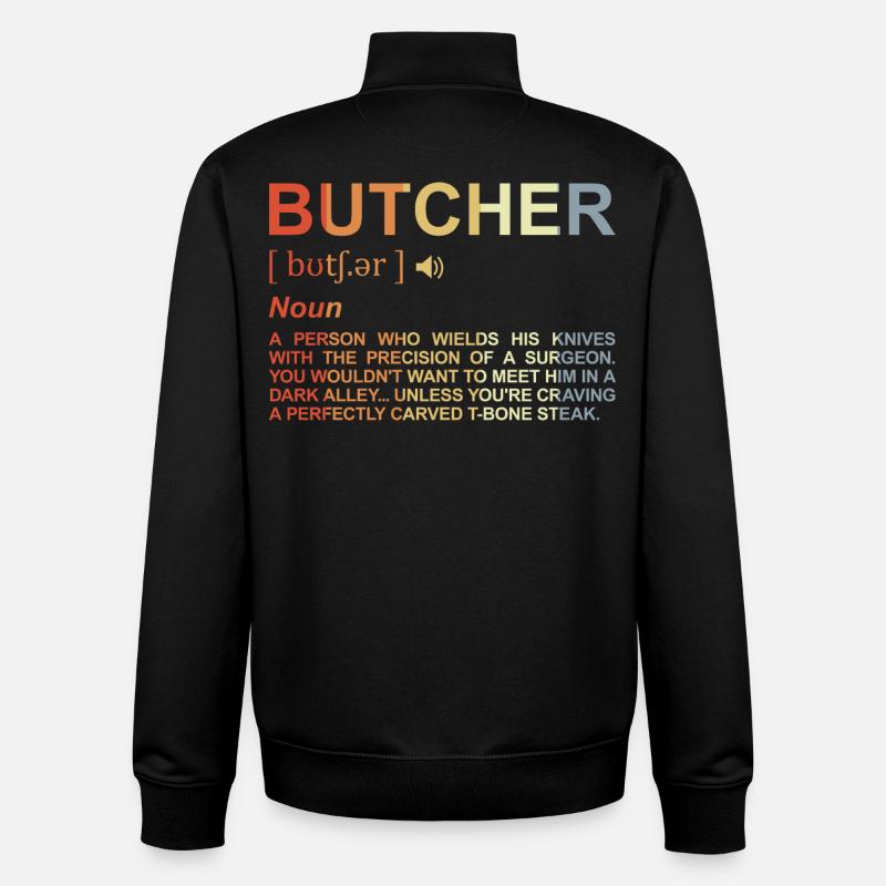 Terme de boucher - Sweat zippé unisexe en coton bio Stanley/Stella - noir