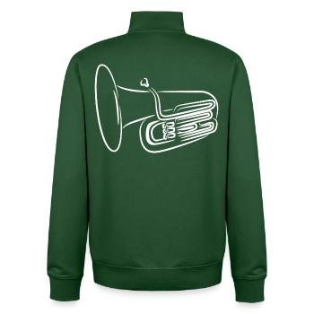 Tuba Sketch - Unisex Organic Zip Sweatshirt by Stanley/Stella - bottle green - Back - AI Model Male 185 dark (185cm)