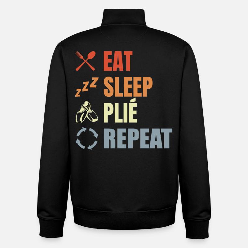 Eat Sleep Ballet Repeat - Unisex Organic Zip Sweatshirt von Stanley/Stella - Schwarz